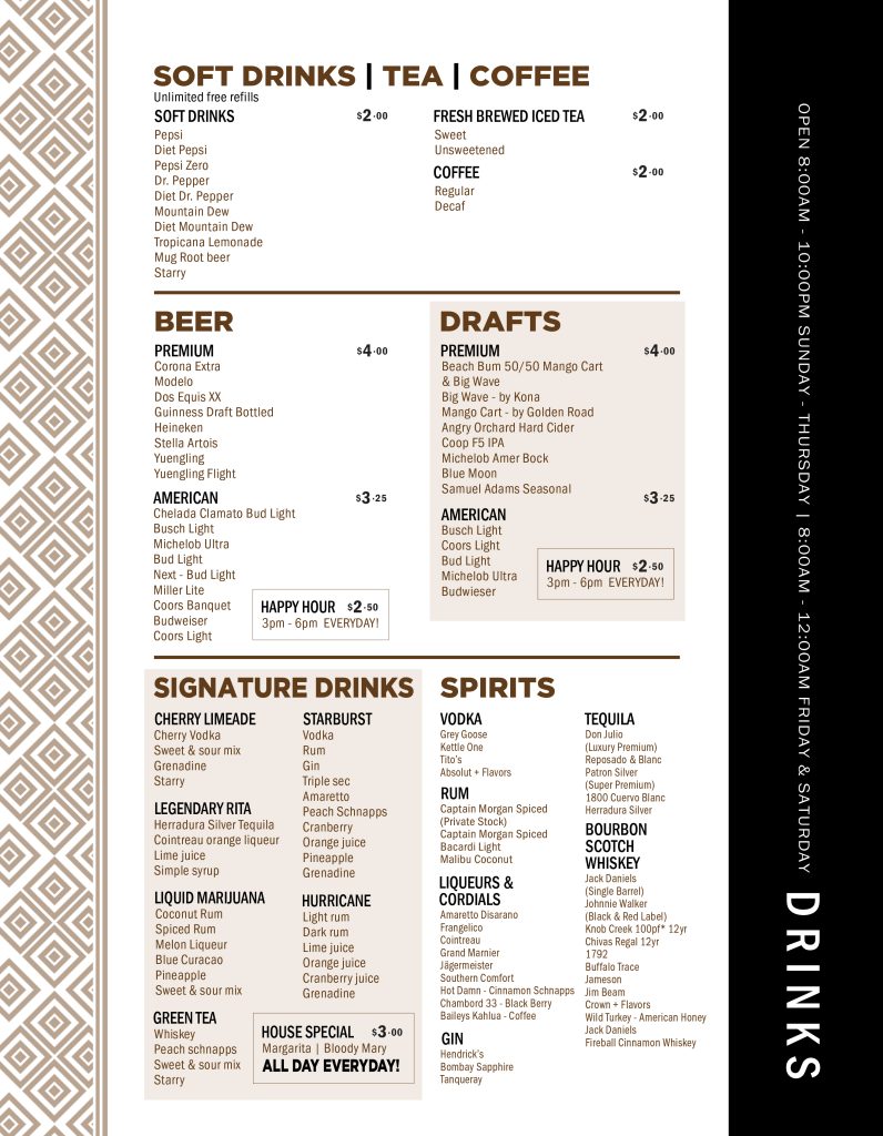 Menus Page5 Drinks